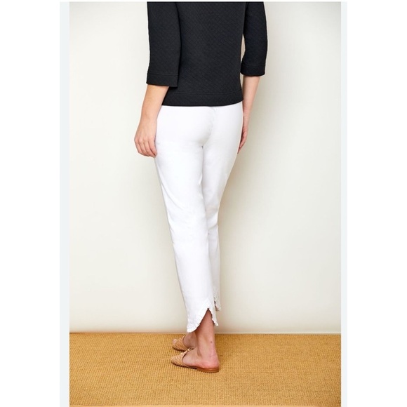 SARA CAMPBELL SHERI PANTS S MINI RUFFLE HEM CROPPED PULL ON STRETCH SUMMER CHIC - Picture 1 of 10